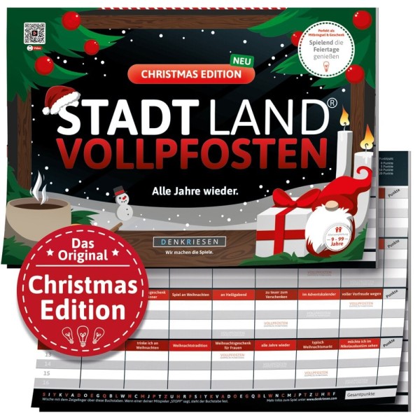 Stadt Land Vollpfosten - Weihnachtens Edition (Din A4-Format)
