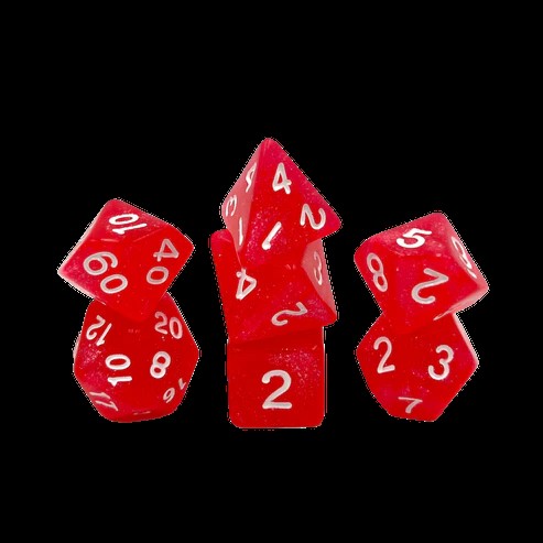 7-teiliges RPG Würfelset Confetti: Ruby Red