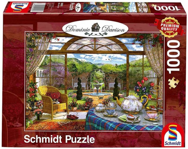 Puzzle: Blick aus dem Wintergarten (1000 Teile)