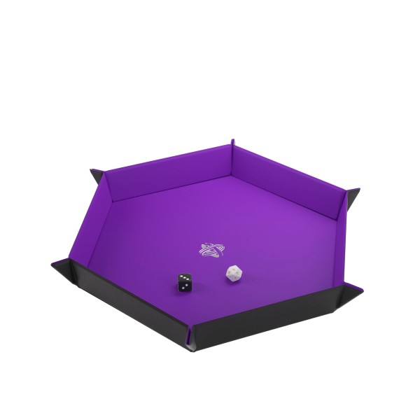 Magnetic Dice Tray Hexagonal Black&Purple - Würfelteller, sechseckig
