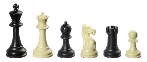 Schachfiguren Kunststoff "Nerva", KH 95 mm, gewichtet, schw./creme