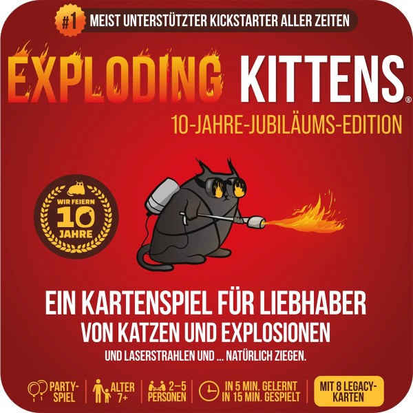 Exploding Kittens: 10-Jahre-Jubiläums-Edition (Tin) - Fachhandelsexklusiv - DE
